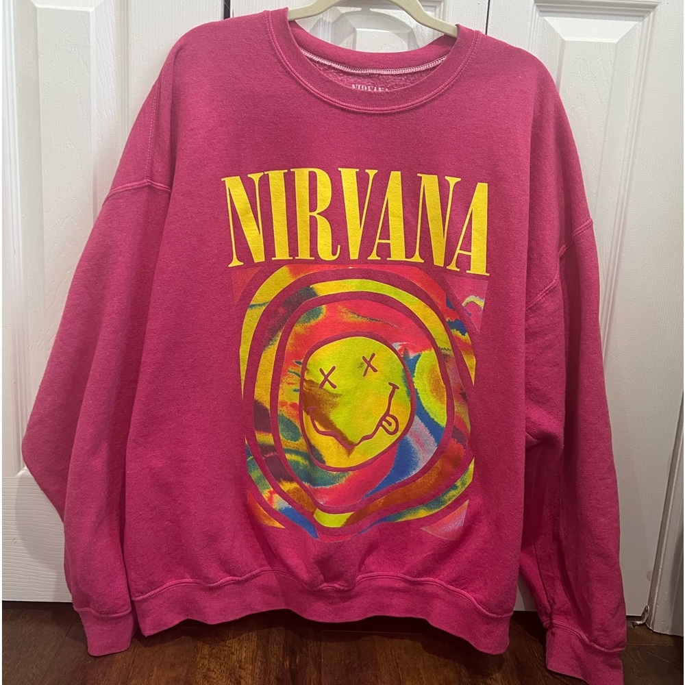 Nirvana Smile Overdyed Crew Neck Sweatshirt